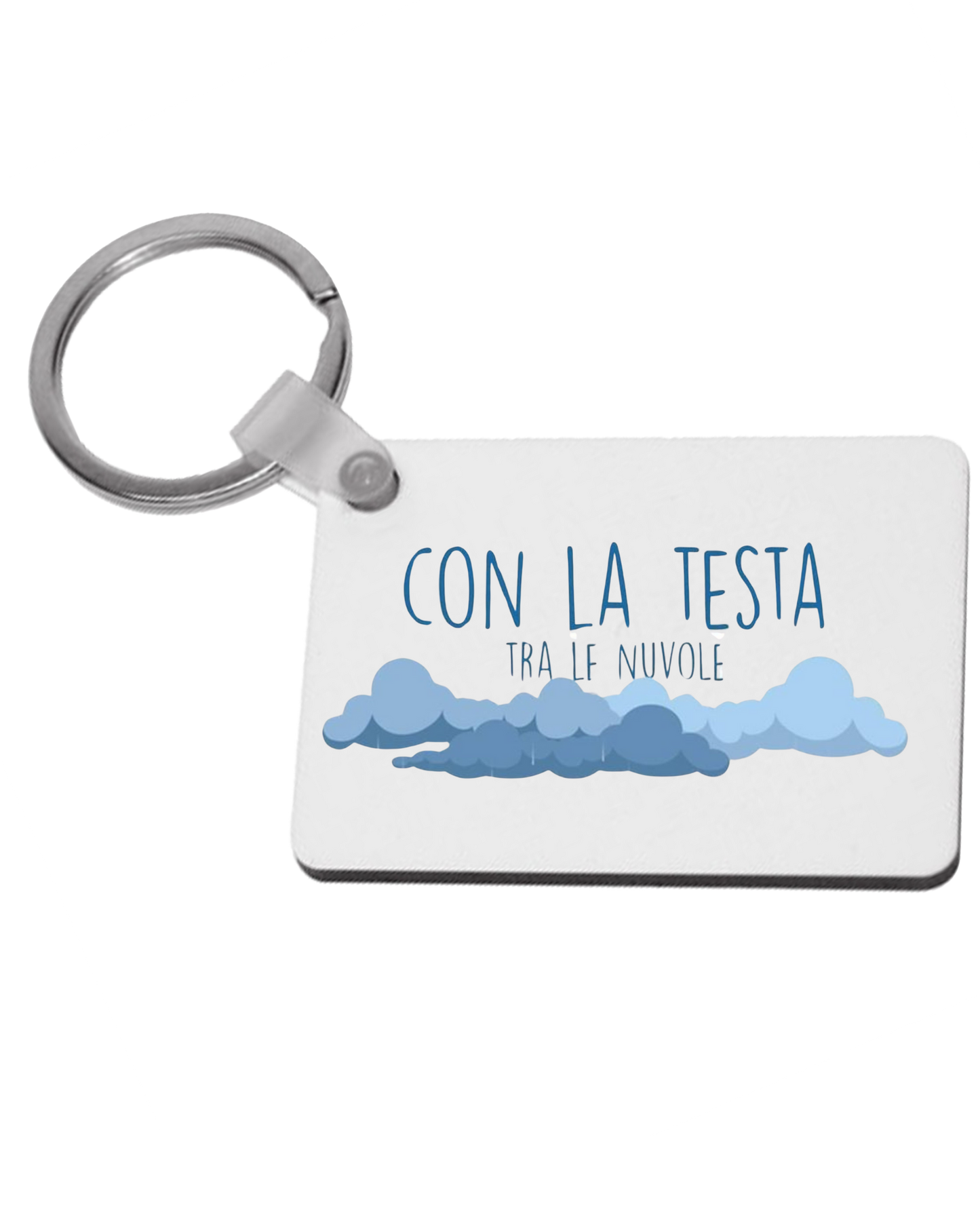 Portachiavi MDF rettangolare "Testa tra le nuvole"
