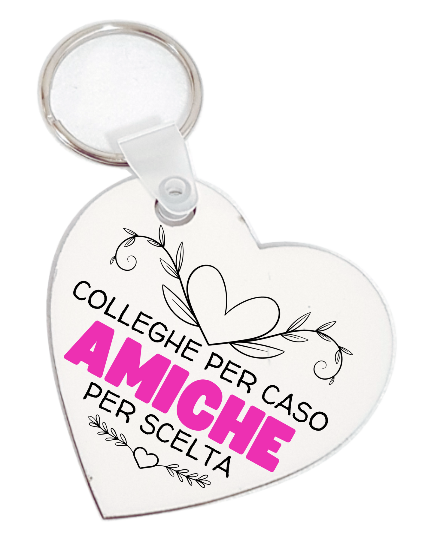 Portachiavi MDF cuore "College/Amiche"