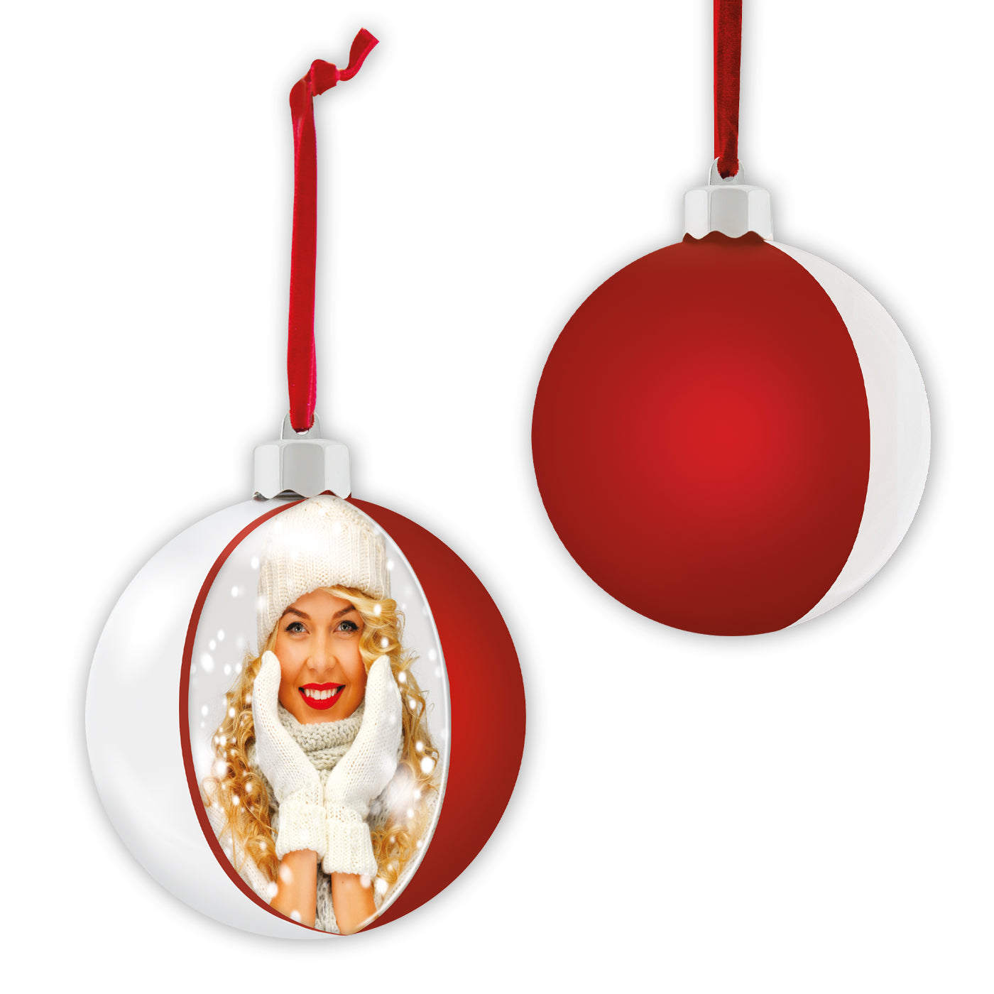 Palla di Natale satinata con foto