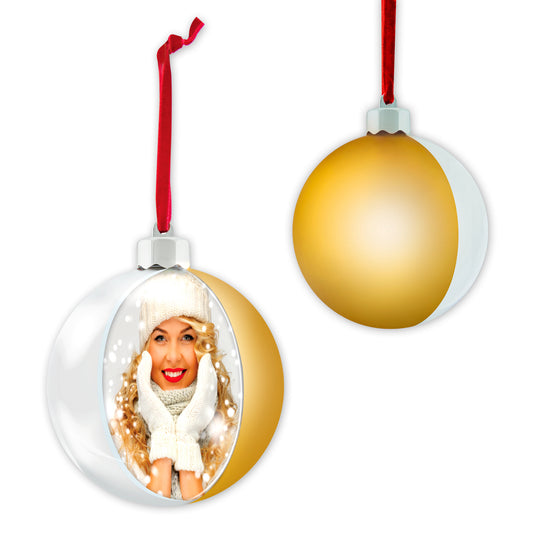 Palla di Natale satinata con foto