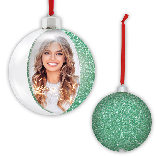 Palla di Natale Glitter con foto 10x10