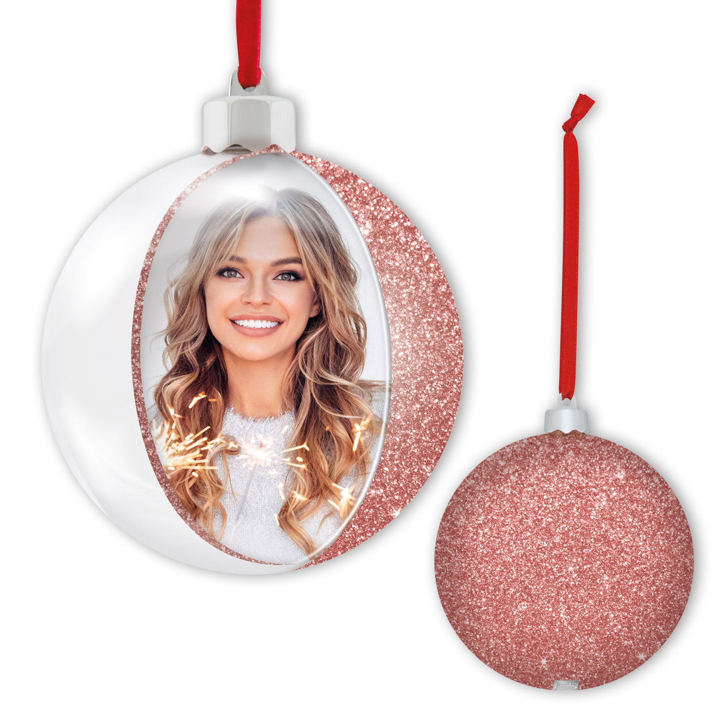 Palla di Natale Glitter con foto 10x10