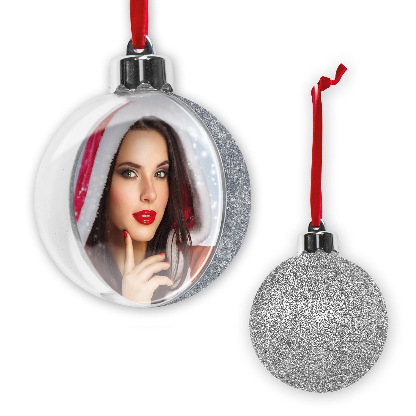 Palla di Natale Glitter con foto 10x10