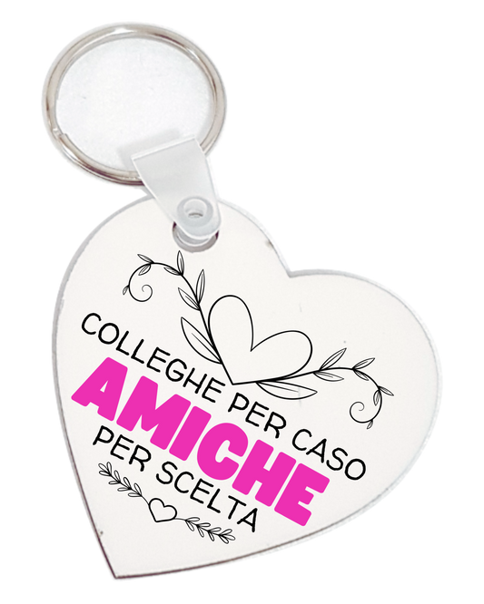 Portachiavi MDF cuore "College/Amiche"
