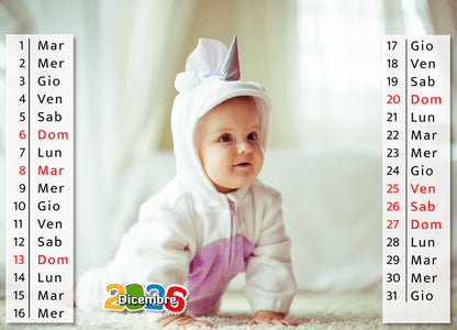 Calendario da tavolo fotografico