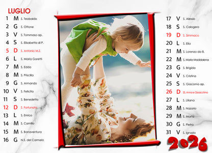 Calendario da tavolo fotografico