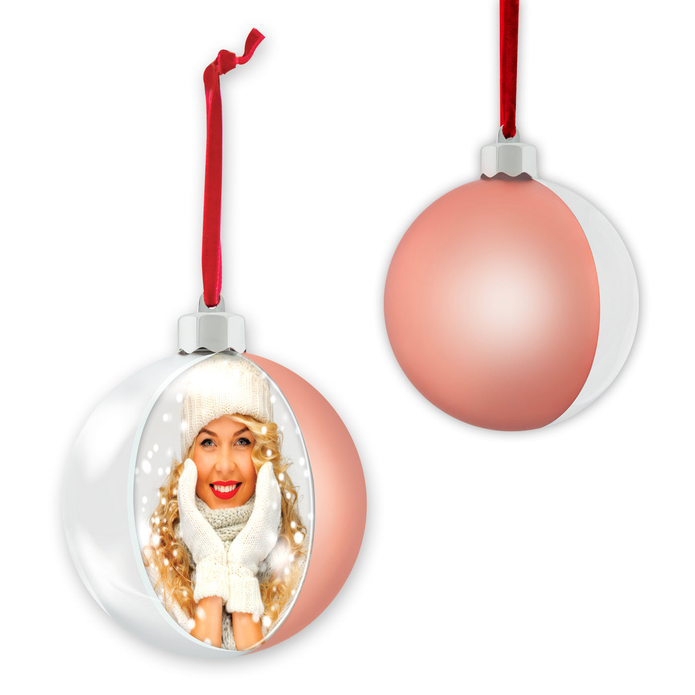 Palla di Natale satinata con foto