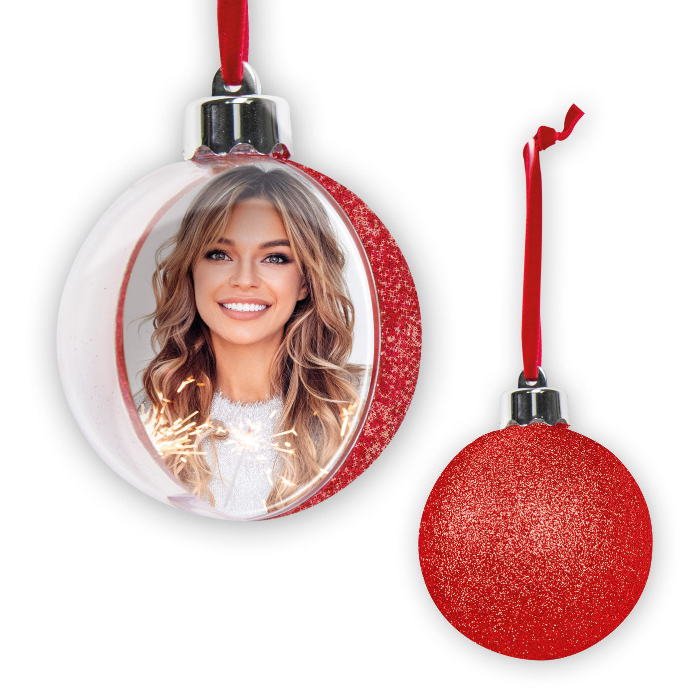 Palla di Natale Glitter con foto 10x10