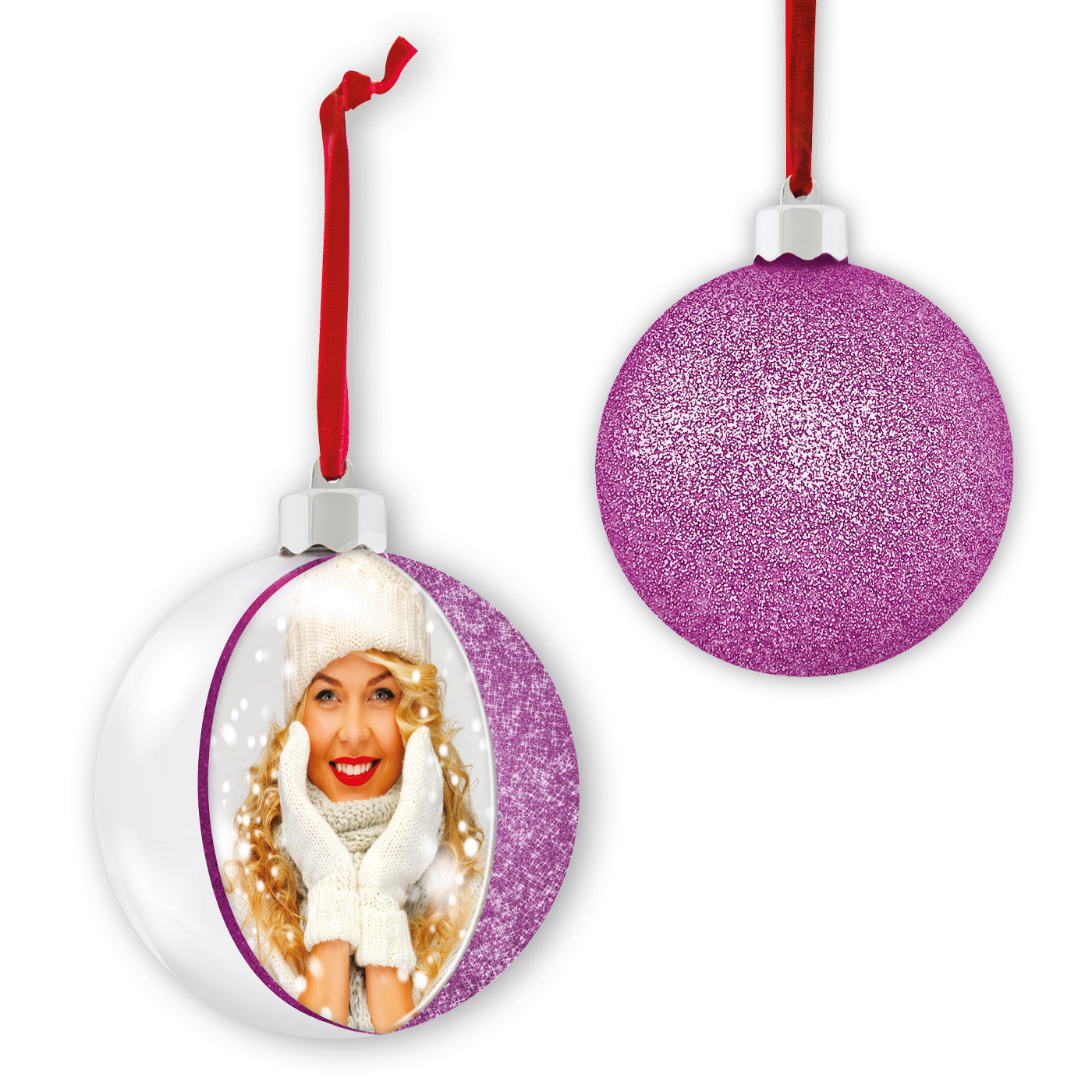 Palla di Natale Glitter con foto 10x10